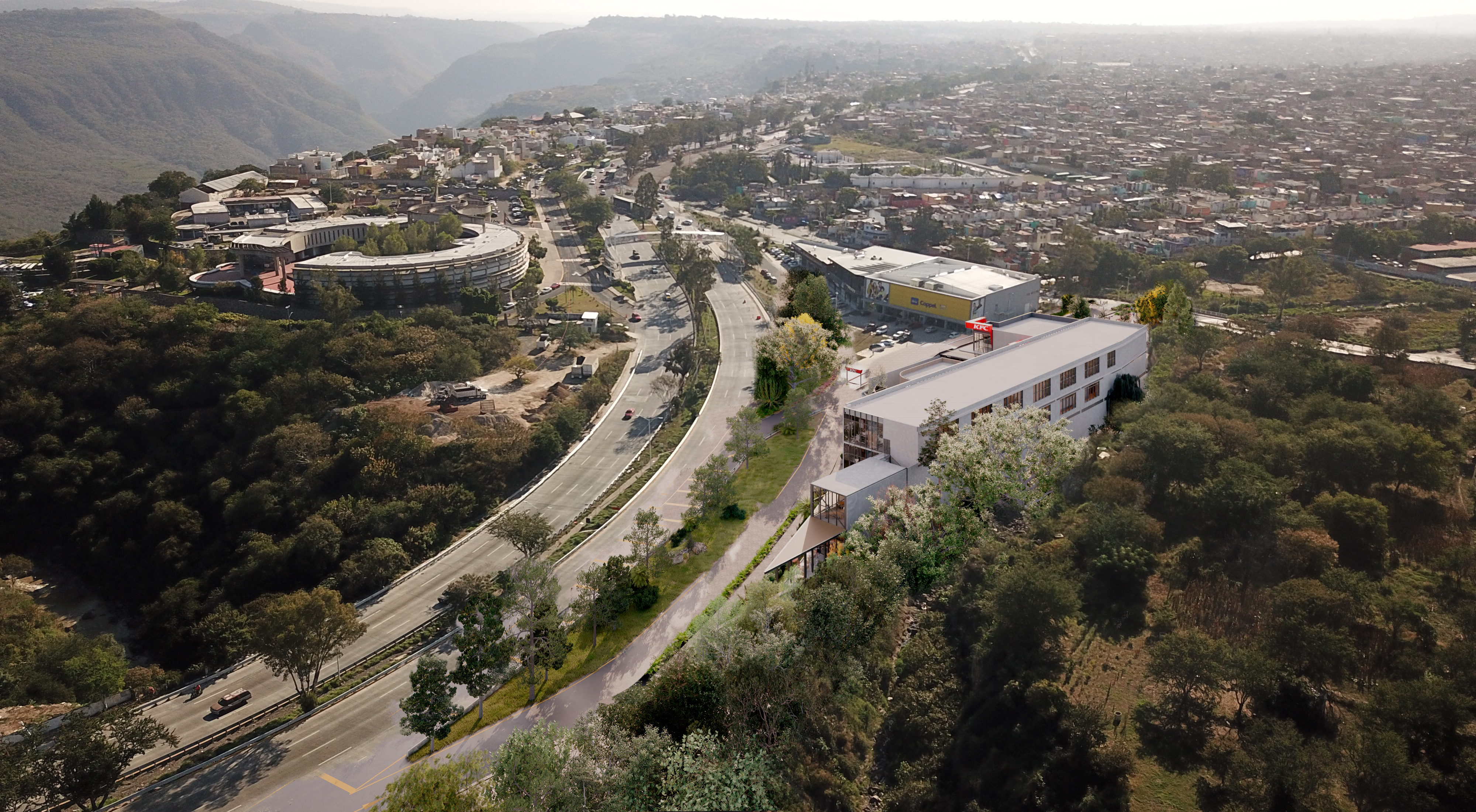Vista aérea drone · corredor Periférico Oriente real